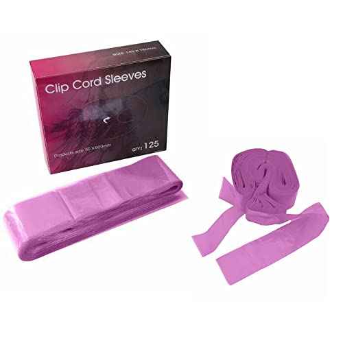 125PCS Clip Cord Sleeves,Disposable Hygiene Clip Cord Covers for Tattoo,Tattoo Machine Bags Tattoo Machine Gun Accessories Tattoo Supplies(Pink)