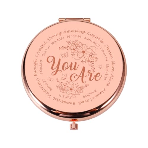 Christian Gifts for Teen Girls Women Faith, Baptism Gifts for Teen Girl, Confirmation Gift Compact Mirror for Teenage Girls Girlfriend Wife Friend Daughter, Pocket Mirror for Women Christmas Baptisms