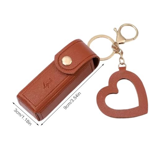 7 Pack Lipstick Organizer, PU Leather Potable Chapstick Holder with Mirror, Girls Travel Lipgloss Makeup Storage Holder for Chapstick Perfume Fingernail Polish