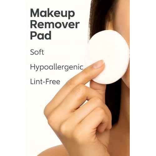 Organic Cotton Rounds (300 Count) Makeup Remover Pads, Hypoallergenic, Lint-Free | 100% Pure Cotton