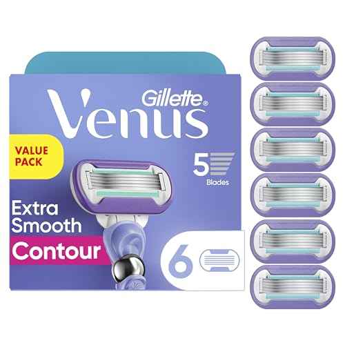 Gillette Venus Deluxe Smooth Swirl Womens Razor Blade Refills, 6 Count, Moisture Ribbon to Protect Against Irritation