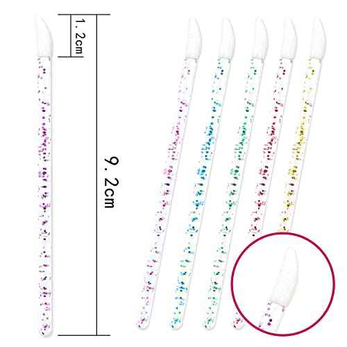 300PCS Glitter Crystal Lip Brush, Disposable Crystal Lip Brushes Tool Kits Lip Gloss Applicators Make Up Brush Lipstick Gloss Wands Makeup Applicators Brushes Applicator tool Makeup Beauty Tool Kits1