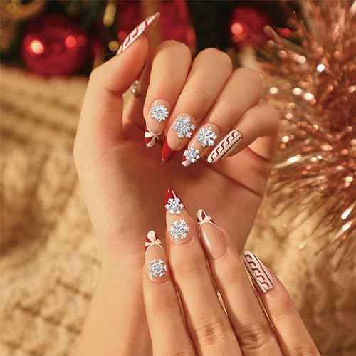 SILPECWEE 35pcs Silver Snowflake Nail Charms Jewels 3D Flat-back Nail Rhinestone Charms Alloy Christmas Charms for Nails Hollow Nail Studs Nail Art Decoration for DIY Salon Nail Accessories