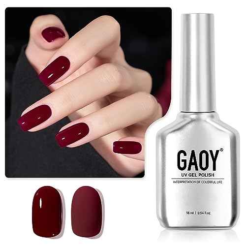 GAOY Red Gel Nail Polish, 16ml Soak Off Gel Polish, UV Light Cure for Nail Art DIY Manicure at Home, 1149 Dark Red Cherry