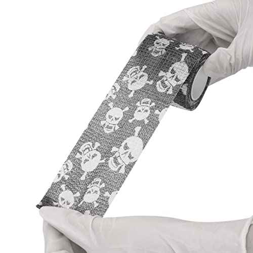 ATOMUS 5pcs 5cm * 1.8m Disposable Cohesive Self-adhesive Tattoo Grip Bandage Roll Mini Elastic Handle Grip Tube Cover Wrap (#01)