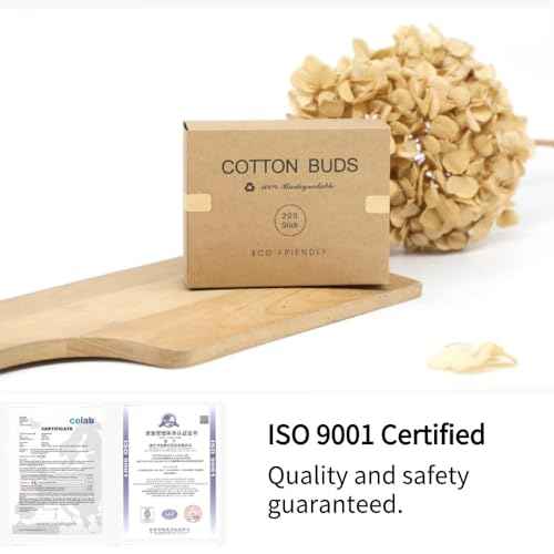 Pink Cotton Swabs 200pcs Natural Cotton Buds Biodegradable Organic Double Tips for Ear Wax Removal (200PCs,Pink)