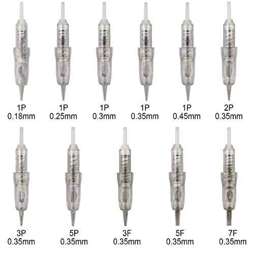 50pcs Guapa 9mm Spiral Cartridge Needles Disposable Tattoo Needles Stainless Steel Sterilized Cartridges Needles for Tattoo Machine Eyebrows Eyeliner Lip Permanent Makeup Machine (1P)