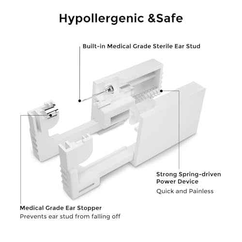 Safe Piercing Earrings and Ear Piercing Kits 3mm, Stainless Steel Cubic Zirconia Ear Piercing Gun Sets,with Short Post and Safe backs for Baby or Girl's Studs (Apr-1pair), White