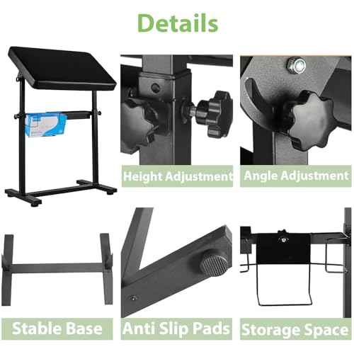 XL Tattoo Arm Rest and Legrest Stand 360¡ÆAdjustable Armrest Foldable Legrest Leather Pad Thick Sponge Stable Base for Tattoo Studio Tattoo Artists