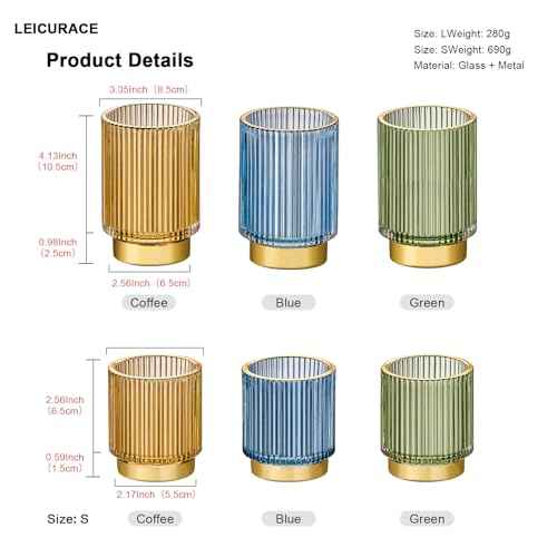 Makeup Brush Holder Organizer,Toothbrush Holders,Desk Pen Pencil Holder,Multifunctional Vintage Glass Brush Cup£¨L/Green/A3-6-US£©