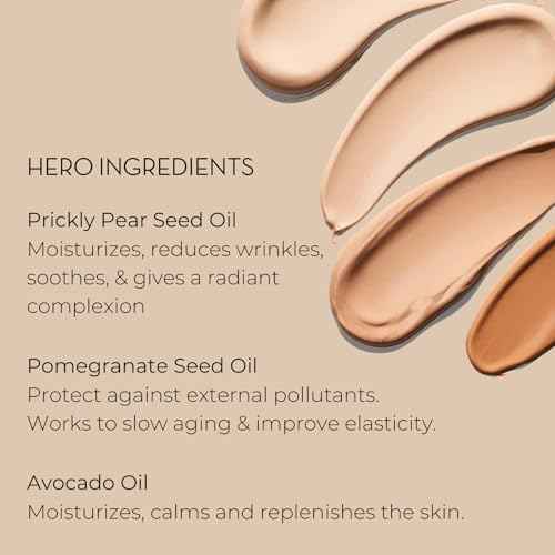 INIKA Organic BB Cream Foundation - Vegan Makeup with Hydrating Prickly Pear, Jojoba, and Pomegranate Seed Oil - Lightweight Glow for Balanced Skin Tone, Beige, 1 fl oz