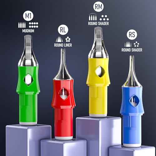 50Pcs Tattoo Cartridge Needles #10 Bugpin Mixed Size Round Liner Shader Mugnum - 3RL/5RL/7RL/9RL/3RS/5RS/5RM/9RML/5M1/9M1 Pro Disposable Cartridges for Tattoo Machines, Beginners & Artists