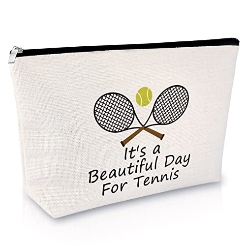 Tennis Lovers Gifts Makeup Bag Inspirational Gifts for Tennis Girl Player Cosmetic Bag Team Presents for Her Funny Birthday Christmas Graduation Presents for Daughter Niece Travel Cosmetic Pouch