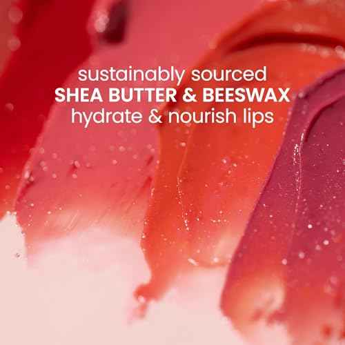 Burt's Bees Lip Tint Balm Stocking Stuffers Gifts, Long Lasting 2 in 1 Duo Tinted Balm Formula, Color Infused with Hydrating Shea Butter for a Natural Looking Buildable Finish, Red Dahlia (2-Pack)