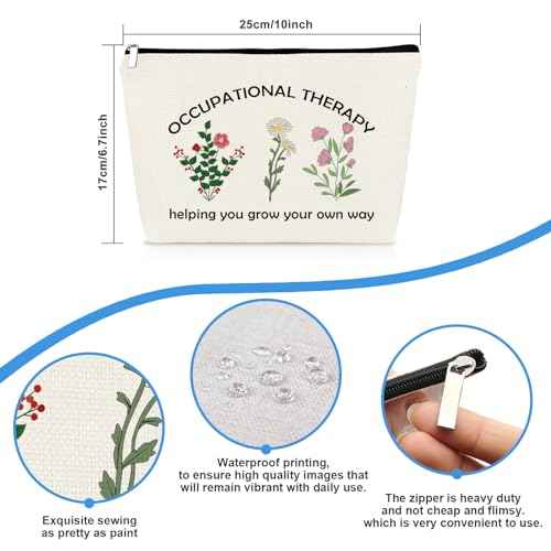 Occupational Therapist Gifts OT Makeup Bag Occupational Therapy Gifts Occupational Therapist Appreciation Gifts Birthday Graduation Gifts for OT Therapist Female Friends Daughter Thank You Gifts