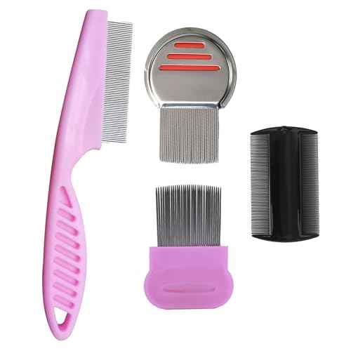 5pack Stainless Steel Fine Tooth Comb for Scalp Psoriasis, Hair Grooming, and Detoxing - Multifunctional Dandruff Removal Comb for Women, Men, Kids, and Adults