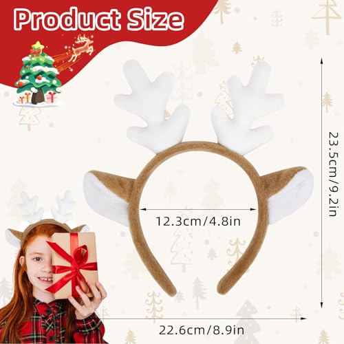 Deer Antlers Headband - Reindeer Antler Deer Ears Headbands for Women Deer Costume, Cute Christmas Headbands Accessories for Holiday Party Favors