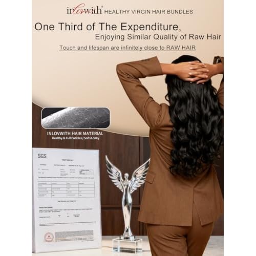 inlovwith Body Wave Bundles Human Hair, 100% Unprocessed Brazilian Virgin Hair, Selected Healthy Human Hair Bundles for Women(3 Bundles, 14 16 18 Inches)