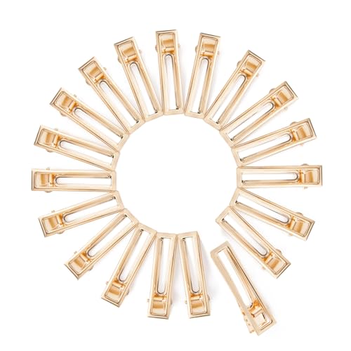 wynameleri Gold Metal French Hair Pin Clips DIY Craft Pointed Beak Clips Flat Barrettes 2.4'' 2.6 Inches 20 Packs