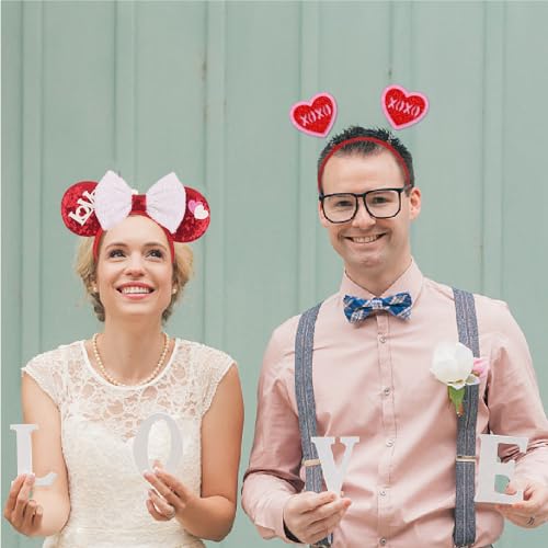 YOWOCAL Love Sequin Mouse Ear Hair Hoops