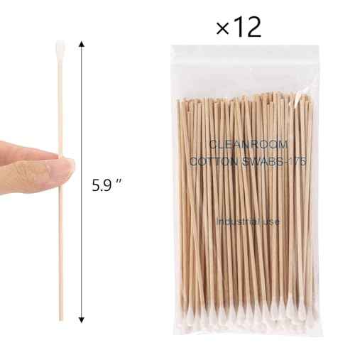 1200 Count 6 Inch Long Cotton Swabs with Wooden Sticks, Cleaning Cotton Sticks Cotton Tipped Applicators Cleaning Swabs