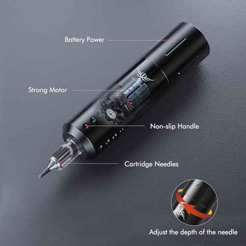 TATELF Tattoo Gun Kit Wireless Tattoo Machine Kit Cordless Tattoo Pen with 1800mAh Battery Power Supply 20pcs Tattoo Cartridges 11pcs inks Complete Set for Beginner