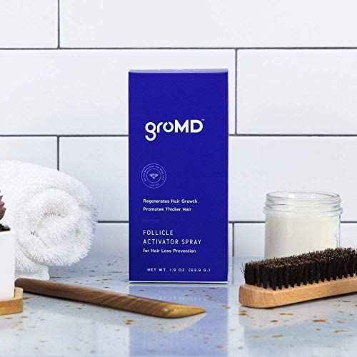 GroMD Hair Loss Serum, Hair Growth Treatment, Regrowth, Follicle Activator Spray, Argan Oil, Biotin & Caffeine, Thickening, Doctor Developed, DHT Blocking Ingredients, 60 Day Supply