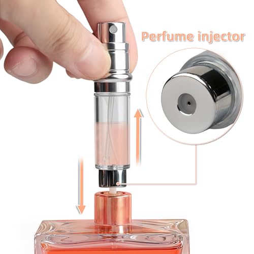 AF00BK Leather Perfume atomiser, 10ml Bottom Fill Travel Perfume Bottle, Refillable Perfume Dispenser for Women & Men (Black)