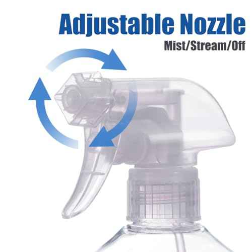 JohnBee Spray Bottles - 16.9oz/2Pack - Premium Adjustable Spray Bottles for Cleaning - No Leak And Clog Mister Spray Bottle - Spray Bottle For Hair, Plants, Pet, Vinegar, And Rubbing Alcohol Reagent