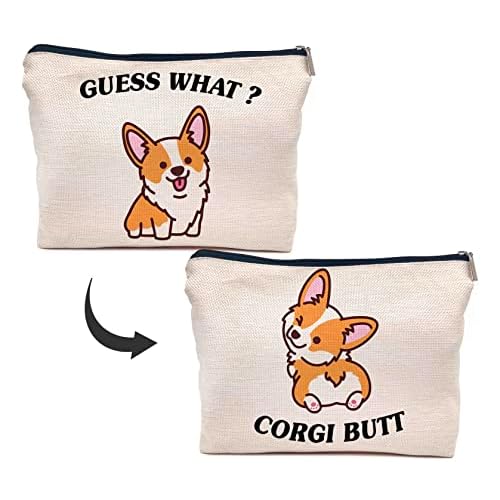 IWXYI Corgi Dog Make up Bag,Corgi Gifts For Corgi Lovers,Cute Corgi Make up Bag,Corgi Gifts