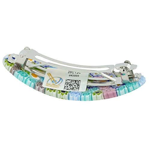 Glass Of Venice Murano Glass Millefiori Oval Hair Clip - Pastels