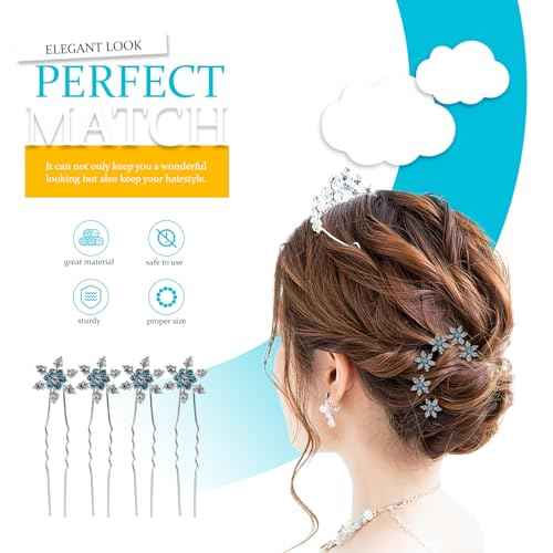 12pcs Snowflake Hair Accessories Christmas Stylish Headwear Bride Hairpin Snowflake Design Hairpin Fashionable Headdress