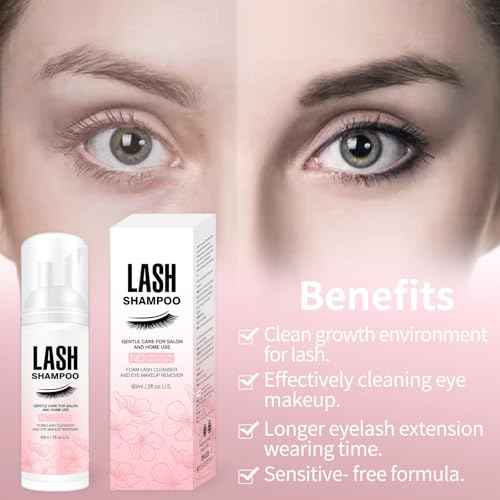Smarxin Lash Shampoo for Eyelash Extension Removal, 50ml - Gentle, Natural Formula, Nourishing, Foaming Cleansing, Paraben & Sulfate Free