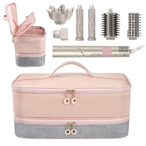 Travel Carrying Case for Shark Flex Style, Double Layer Storage Case for Shark SpeedStyle Hair Dryer Attachments,Portable Storage Organizer Bag for Shark Flexstyle/Dyson Airwrap Styler