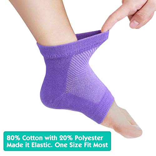 Selizo 6 Pairs Heel Moisturizing Socks Open Toe Socks Cracked Gel Heel Socks Foot Toeless Heel Repair Socks for Women Dry Hard Cracked Feet, 6 Colors