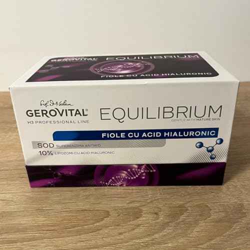 Gerovital EQUILIBRIUM Hyaluronic Acid Vials with 10% Liposomes | Intensely Moisturizing and Smoothing Serum for Wrinkles and Fine Lines | Professional Product | 20 Ampoules x 2 ml