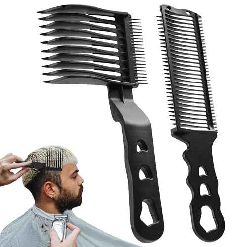 2 Pcs Blend Friend Fade Comb, Barber Fade Comb, fade comb for men haircut, Uitable for Home, Salon Use, Compatible With all Hair Clippers Barber Accessories (Black)