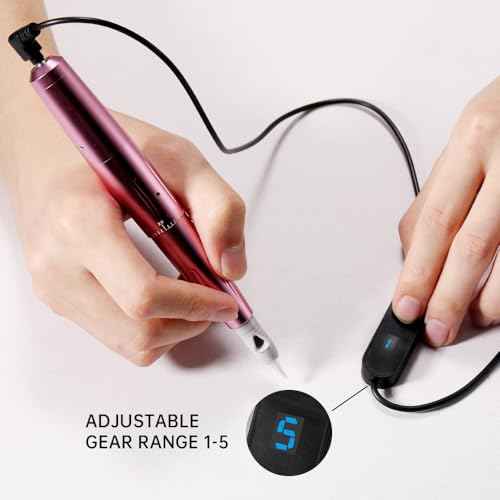 Permanent Eyebrow Makeup Tattoo Pen Kit for Eyebrow Lip Eyeliner Complete Rotary Tattoo Pen Machine Kit with 20pcs Cartridge Needles Microblading Supplies Tattoo Inks for Artists