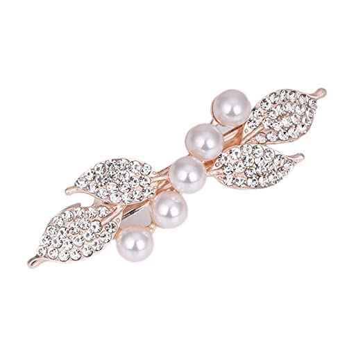 Yusier Large Pearl Hair Accessories Metal Vintage Hair Barrettes French Double Clasp Barrettes Decorative Hair Clasps Accessories for Women Girls
