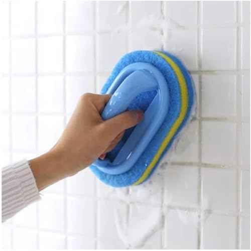 Cleaning Brush for Bathroom Kitchen Bathtub Toilet Cleaner All Purpose Shower Sponge Scrubbing Brush with Ergonomic Handle