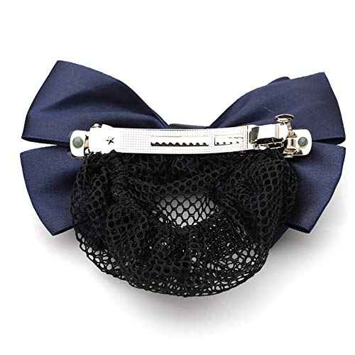 2 Pcs Bowknot Hair Snood Net Barrette Bun Cover Bow Hair Clip Xmas Gifts for Women Lady