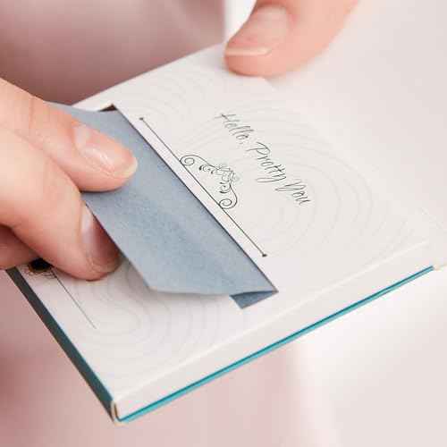 Natural Face Oil Blotting Paper - Bamboo Charcoal 100 Counts, Easy Dispensing Oil Absorbing Sheets, Premium Handy Facial Blotting Papers - Face Skin Care or Beauty Make Up Must Have