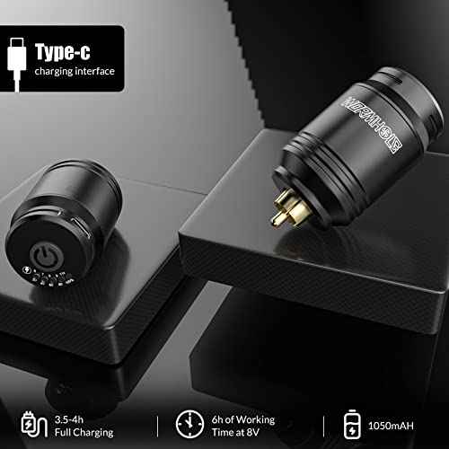 Wormhole Tattoo Power Supply for Tattoo Machine Wireless Tattoo Pen Battery 1050mAh Power Supply RCA Connector Rechargeable WA03-A