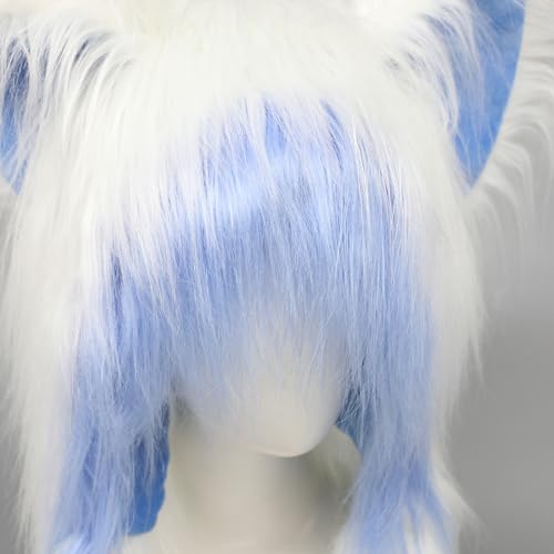 Handmade Fursuit Fur Cat Ears Headwear Plush Warm Hat Costume Party Head Accessories for Halloween