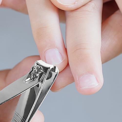 120 Pieces Nail Clipper Set Flat Toenail Clippers Stainless Steel Fingernails Manicure Pedicure Sturdy Silver Small Trimmer Portable Bulk for Men Women Homeless Care Package Supplies