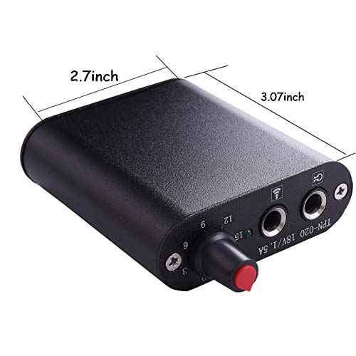 Mini Tattoo Power Supply Set,New Star Tattoo Mini Motor Black Tattoo Machine Power Supply with Tattoo Clip Cord and Stainless Steel Foot Pedal for Permanent Makeup Tattoo Supply Accessory