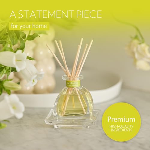 AGRARIA Lemon Verbena Scented PetiteEssence Diffuser, 1.7 Ounces with Reeds and a Flower
