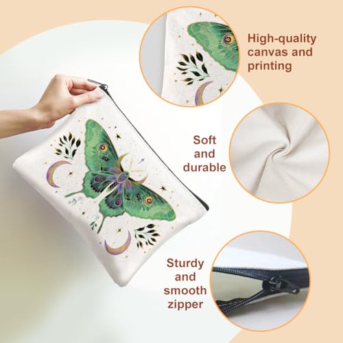 16Pcs Butterfly Makeup Bag Canvas Cosmetic Bag Insects Zipper Cosmetic Bag 5.9x9.06 Inch Polyester Travel Toiletry Pouch for Women Party Shopping Home Travel