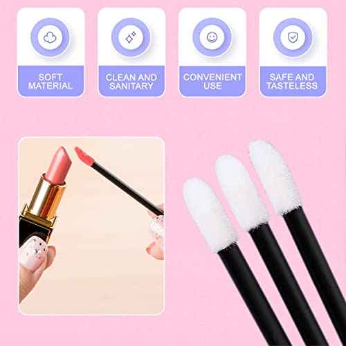 KINGMAS 500 Pack Lip Wands Applicators, Disposable Lip Brushes, Lipstick Gloss Wands Applicator Makeup Tool Kits (500 Pack)