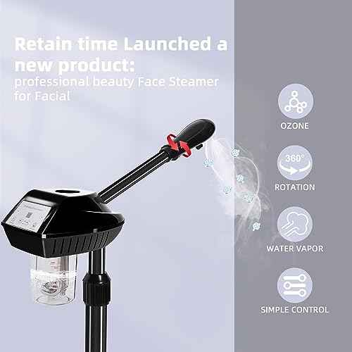 Facial Steamer, Face Steamer on on Wheels with More Steam, Adjustable Height for Face Steamer Suitable for Personal Home and Professional Personal Care Places£¬Moisturizing and Hydrating.